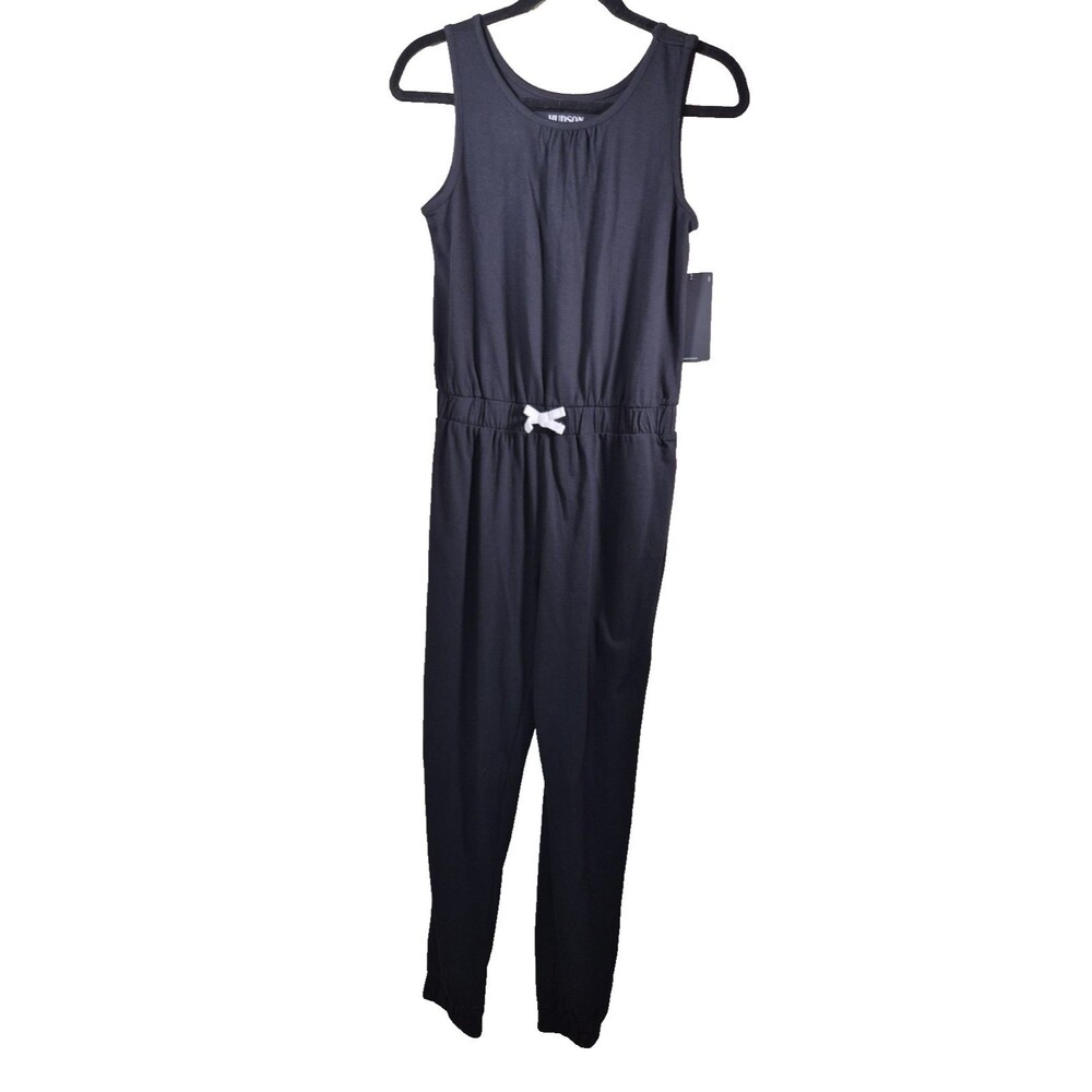 Hudson Kids Black Romper Jumpsuit White Bow NWT Girls Size XL 16 Jogger Pants